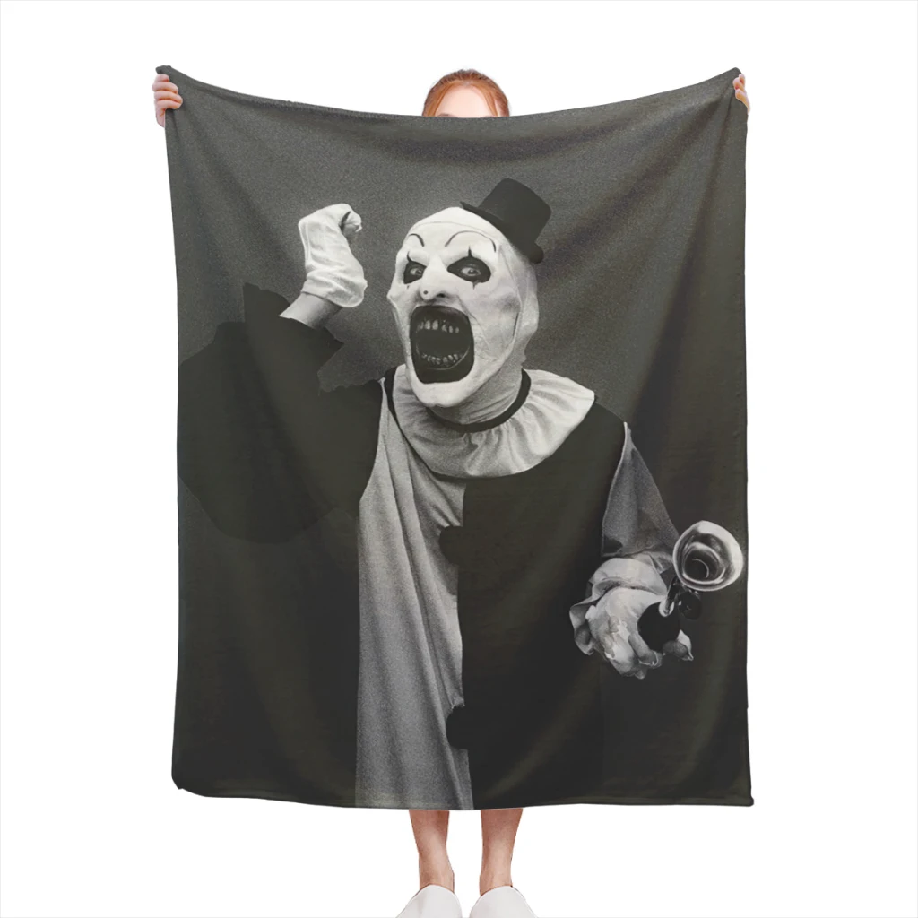 

Terrifier Horror Movie Comfortable Blanket Soft comforter sets throw for Couch Warm Flannel Blankets Bedroom