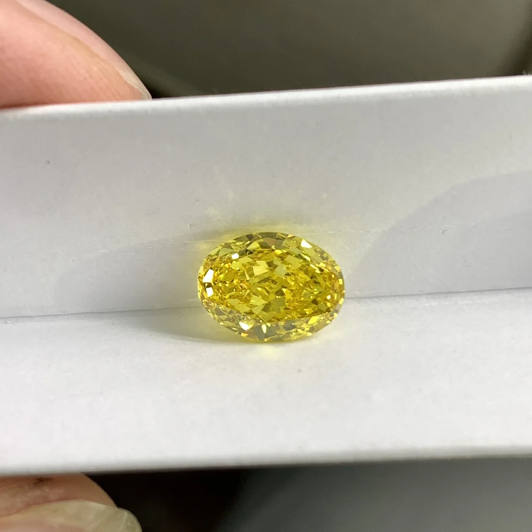 Messi Jewelry 1CT VS2 Fancy VIVID Yellow Lab Grown Diamonds IGI certificates  Wholesale