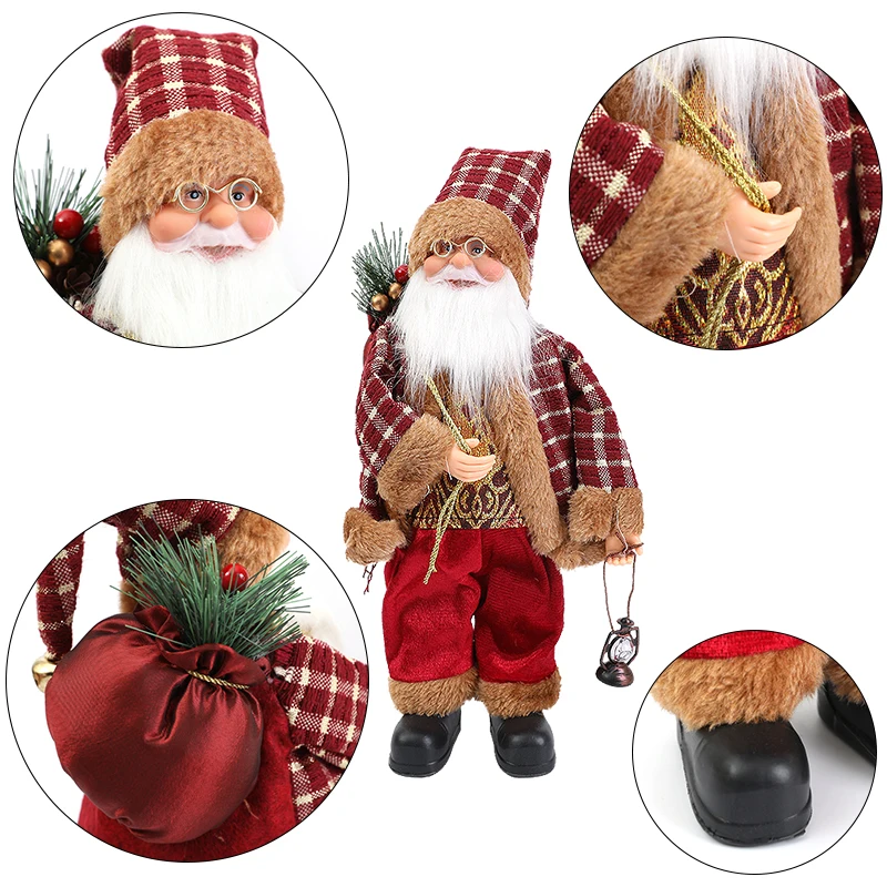 Christmas Santa Claus Doll Standing Santa Claus Doll Christmas Party Decoration For Home Noel Xmas Ornaments New Year 2025 Gift