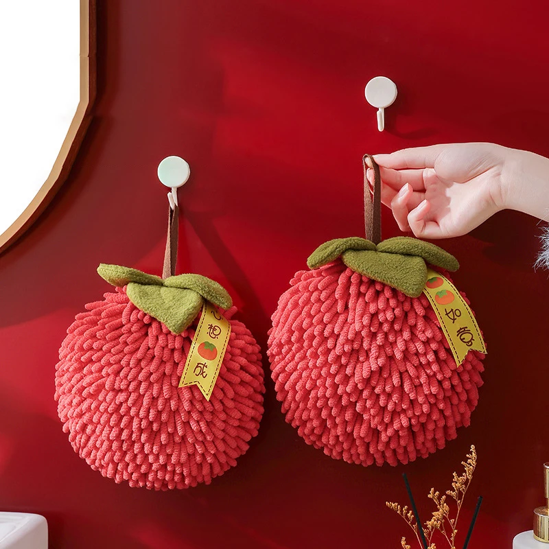 Chenille Hand Towels Wipe Hand Towel Ball With Hanging Loops For Kitchen Bathroom Quick Dry Soft Absorbent Microfiber Handball
