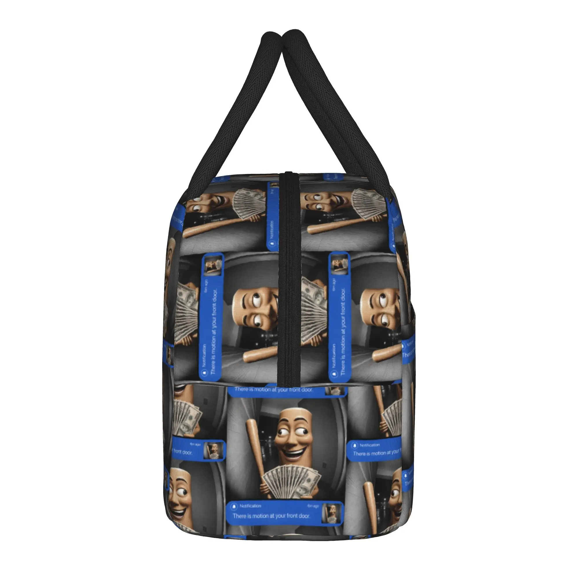 There is Motion At Your Front Door Tung Tung Tung Sahur Lunch Bag Outdoor Lunch Box Casual Lunch Bags Oxford Portable Cooler Bag