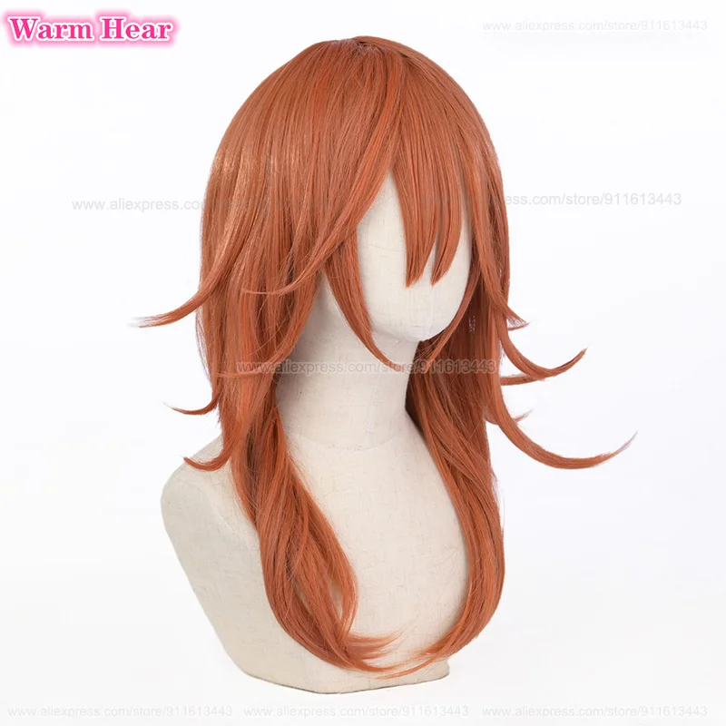 In magazzino sintetico Anime Angel Devil 60cm parrucca Cosplay lunga parrucca marrone arancione resistente al calore capelli festa gioco di ruolo donna 2024 parrucche