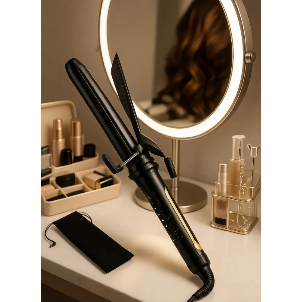 Extra Long Barrel Curling Iron for Long Hair 450F Dual Voltage Travel Hair Curler Waving Tool