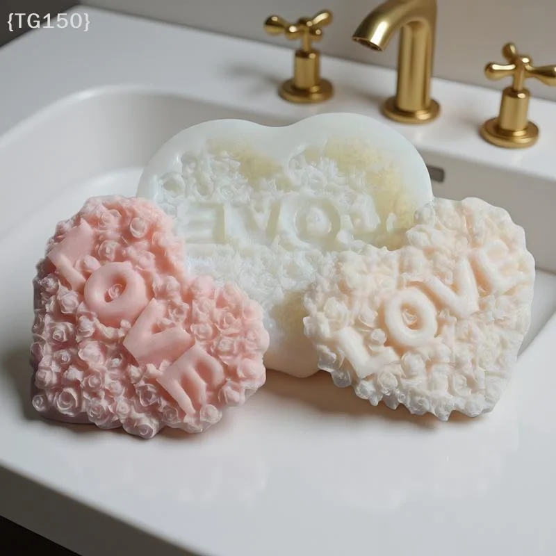 【Ja】Molde de silicona con forma de corazón de rosa - Herramienta para hacer velas, yeso y chocolate con diseño de flor de amor