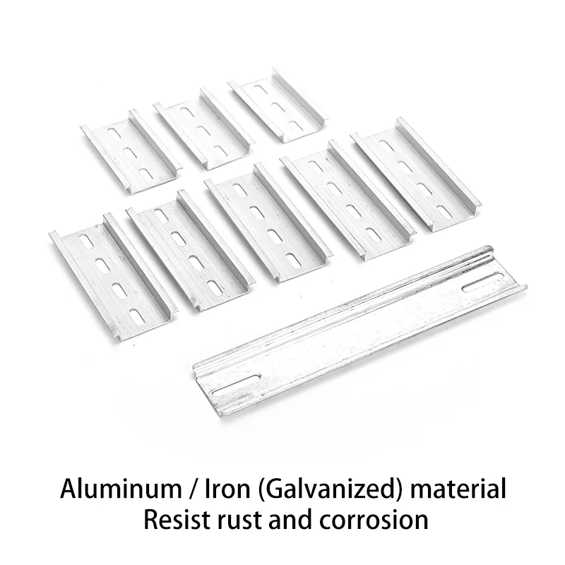 2PCS DIN Rail Aluminum Iron 4CM 6CM 8CM 10CM 20CM 50CM Add Thickness 35MM Universal Type Terminal Block MCB Mounting Bracket image 3