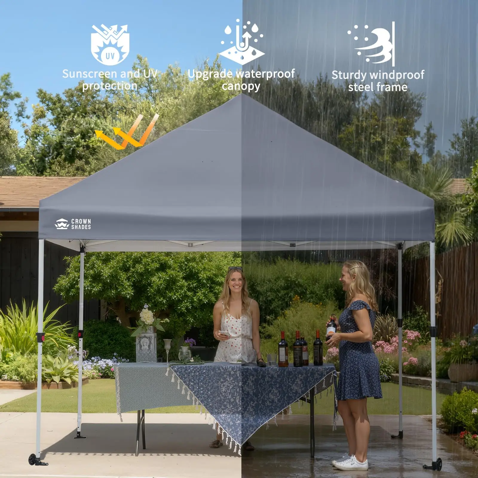 Commercial 10x10 Pop Up Canopy,Canopy Tent,Gray