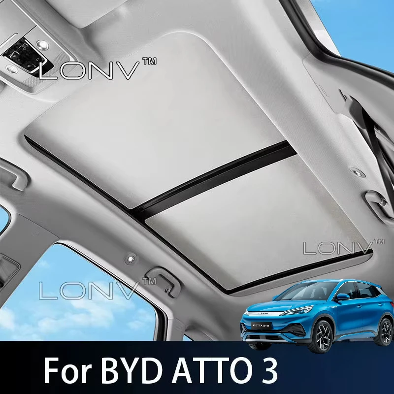 For BYD Yuan Plus ATTO 3 2026 2025 Car Sunroof Insulation Roof Visor Electrostatic Adsorption Sun Protection Anti-UV Accessorie