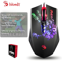A4Tech Bloody A60 Gaming Mouse - RGB Neon LED, 6200 CPI, 8 Macro Keys, X'Glide Metal Boot, 1000 Hz Adjustable，0.2 ms Response