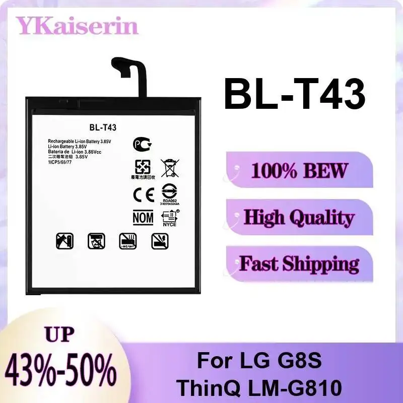 BL-T43 BL-T42 BL-T39 0-5000mAh Battery For LG G7 G8 g8s V40 V50 V60 Thinq G710 LM-G810 lmg820qm7 lmg820um1 lmv600vm Q710 2018 5G view 2