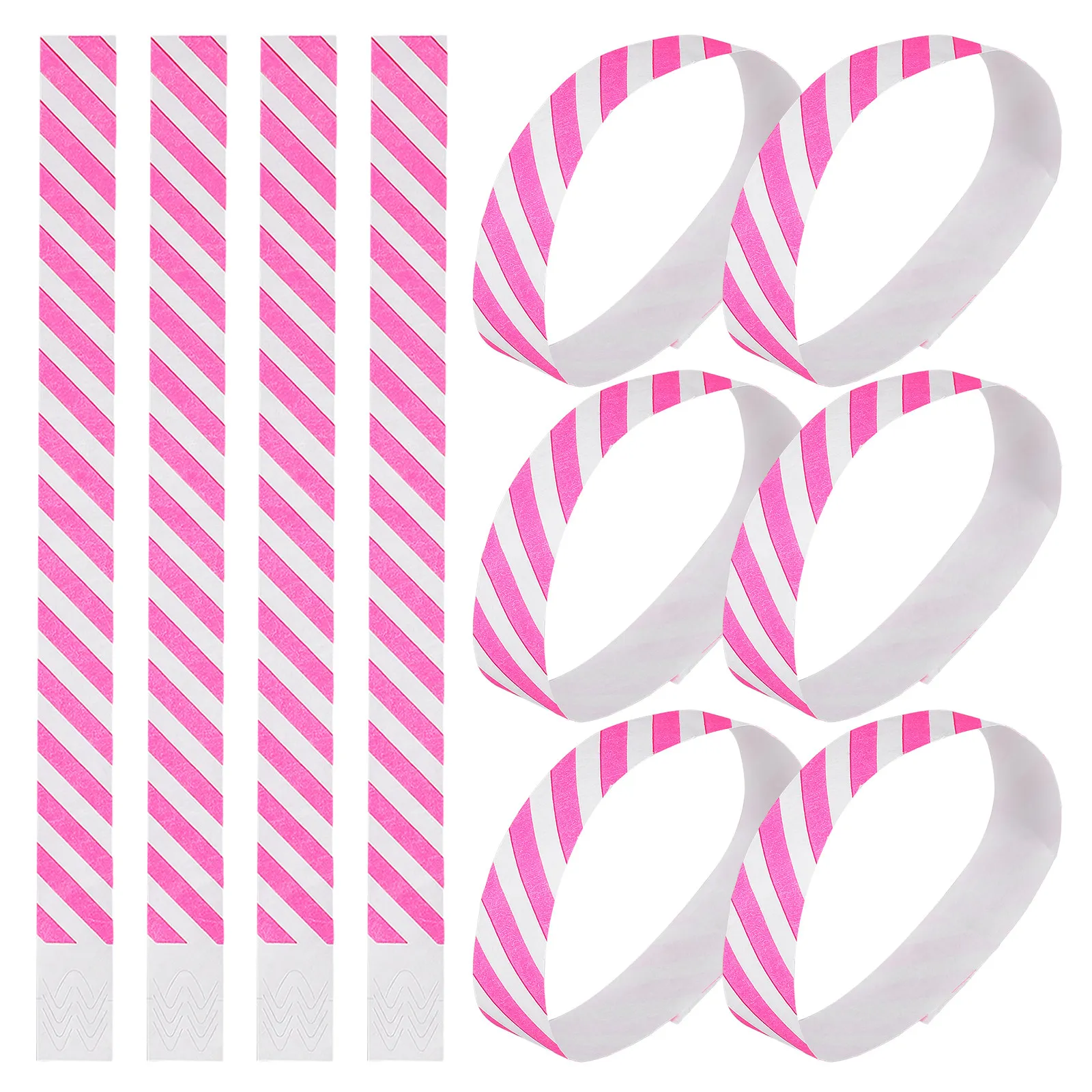 100Pcs Paper Wristbands Disposable Striped Design for Party Concert Festival Event Entry Wristbands Disposable Wristbands,