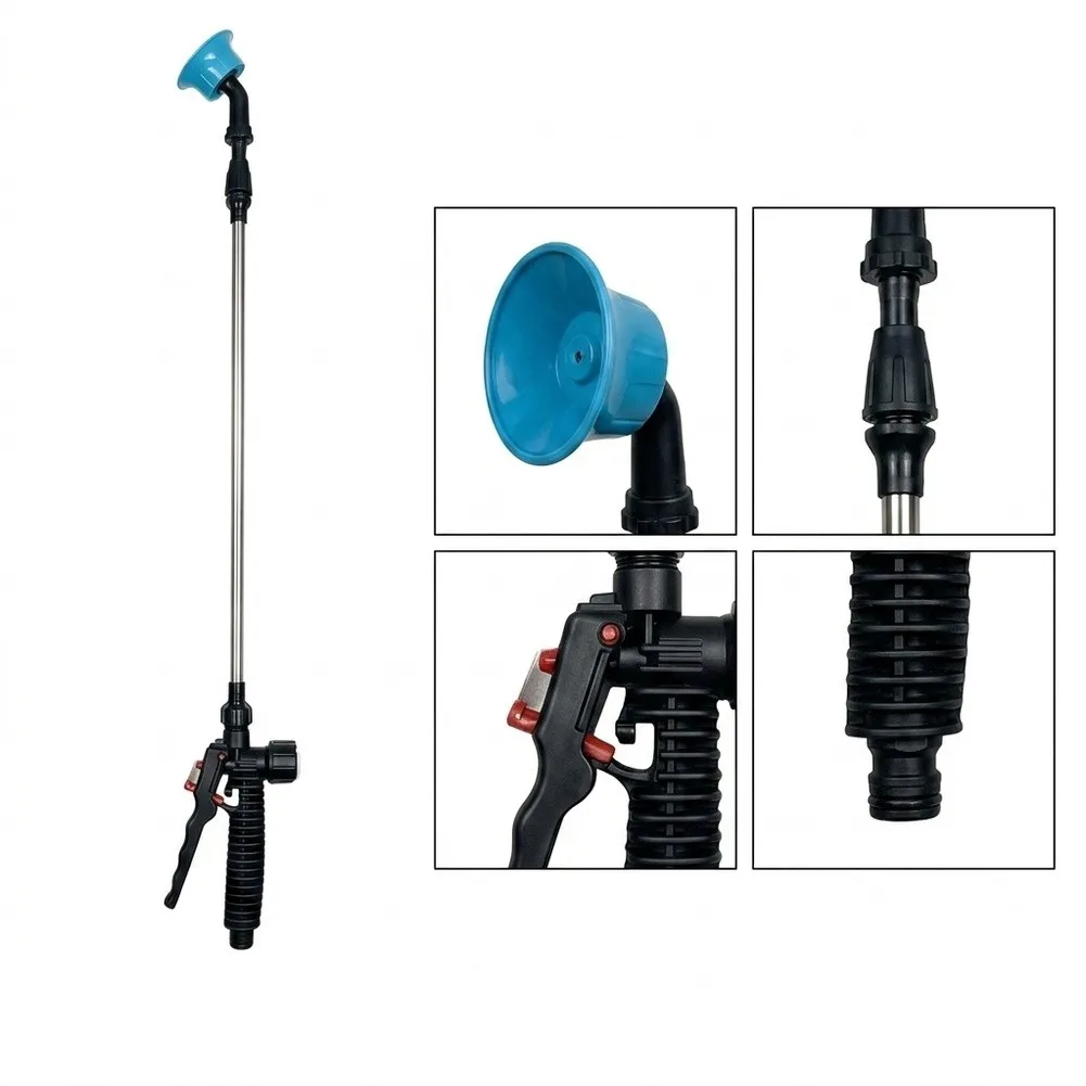 Garden Hose Watering Wand Spray Rod With Anti-slip Handle Shut Off Valve Adjustable Spray Rustproof Watering Tools Accessories
