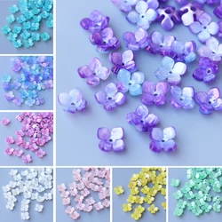 10-20pcs 14mm Resin Flower Petal Beads Caps Charms for Jewelry Making Components Needlework Loose Spacer Beads Accessories DIY