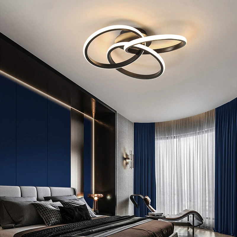 Modern LED Ceiling Light Indoor Lighting Black Gold Shamrock Lamps Bedroom Living Room Corridor Home Decoration Fixtures Lustre