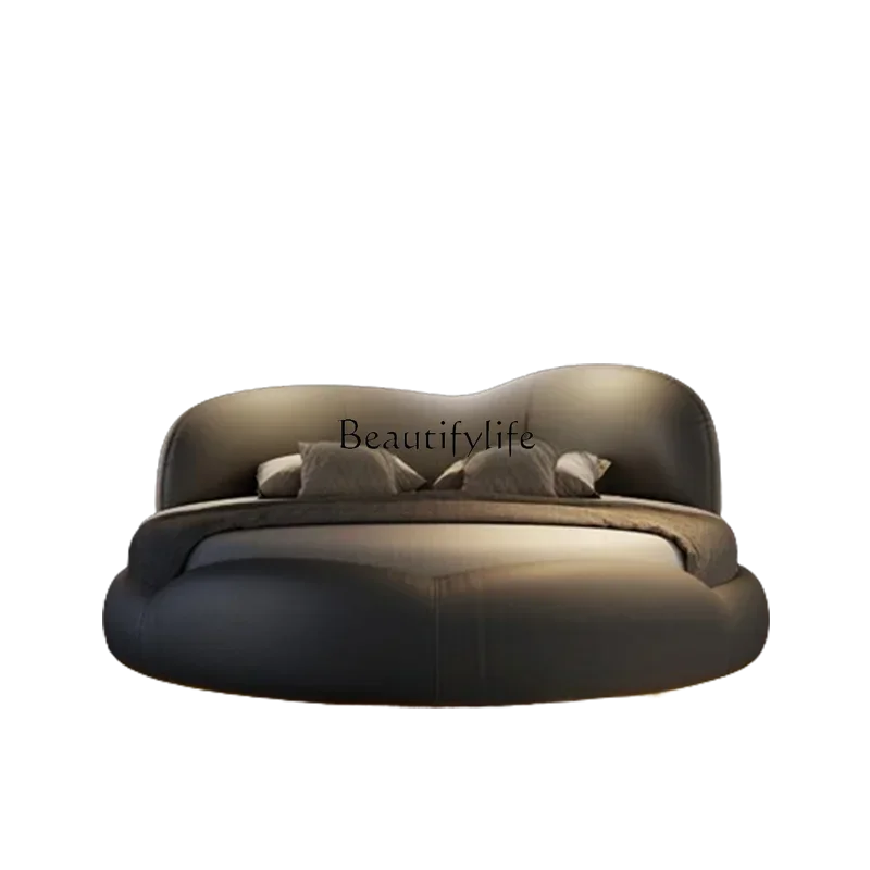 

European French Luxury Double Bed Simple Round Hotel Creative Princess Double Bed White Frame Camas De Dormitorio Furniture