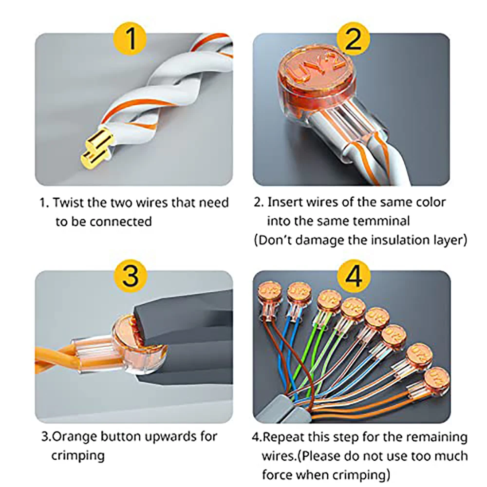Hoolnx K1 K2 K3 Connector UY1 UY2 UR Wire Connector, Waterproof RJ45 RJ11 Telephone UY Splice Connector Network Cable Terminals