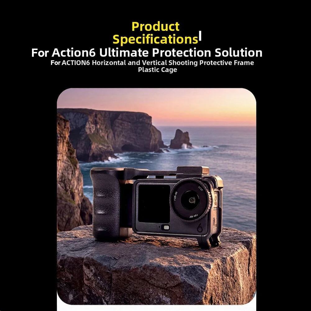 For Osmo Action 6 Compatible Handle Grip - Lightweight Touch-Sensitive Design with Uninterrupted Power Path and 123x34x73mm
