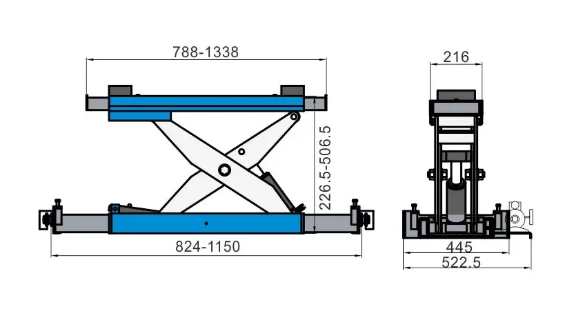 2 Ton Pneumatic Rolling Jack for scissor lift 2 ton scissor jacking beam