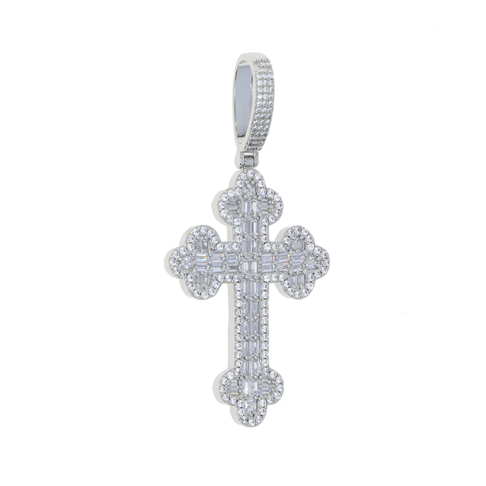 2025, neue Augen-Kreuz-Halskette, Iced Out, Bling, Silberfarbe, Zirkonia, Charm, Tenniskette für Männer und Frauen, Hip-Hop-Schmuck – Detail 5