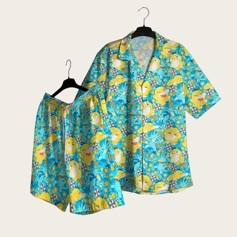 conjunto-de-camisa-e-shorts-havaianos-pokemon-psyduck-edicao-especial-de-verao-2026-para-homens-e-mulheres-pijama-casual-de-anime-para-casa-presente