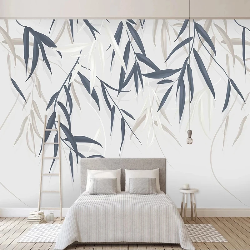 Custom 3D Mural Retro Hand Painted Leaves Photo Bedroom Wallpaper Living room sofa TV background wall restaurant study Hotel 8d