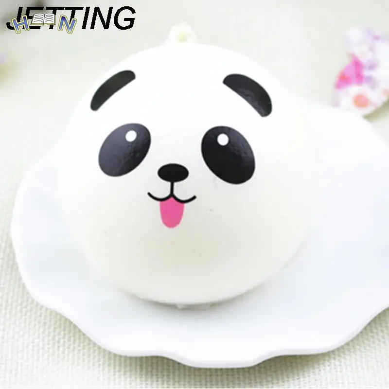 JETTING Wholesale Cute Cartoon Face   panda Buns Panda Bag Key Mobile Phone Straps Pendant 4cm Chain Cellphone Hot Sale