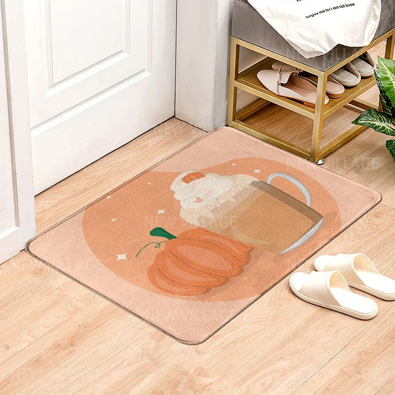 House entrance carpet Home door mat Living Room Bath Foot bathroom non-slip water absorption rugs bath Halloween Autumn Pumpkin