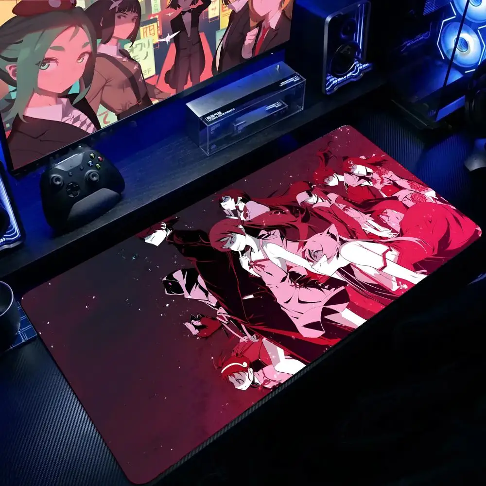 Tapis de souris anime M-monogatari série S, grand tapis de souris pour jeux, tapis de bureau épais pour clavier d'ordinateur