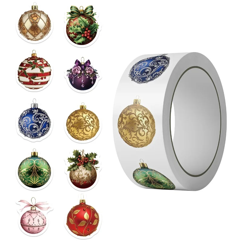 

500PCS Cartoon Christmas Bell Thank You Sticker Aesthetic Labels Sealing Stationery DIY Decoration Scrapbooking Supplies