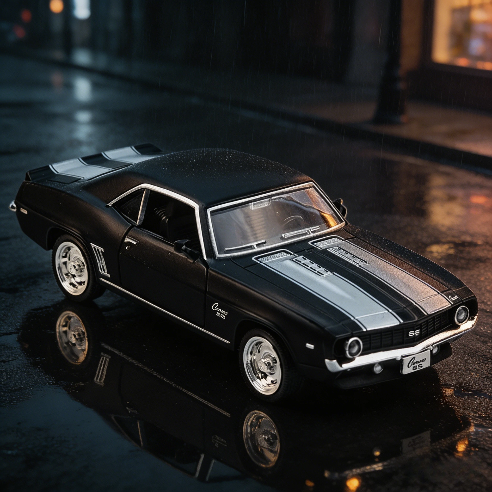 

Металлическая модель автомобиля Chevrolet USA 1969 Camaro SS, 1:36, матовый черный цвет, для коллекции, подарок для детей, A318
