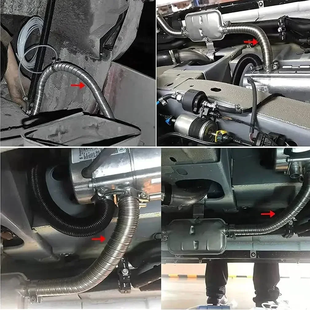 15cm/20cm Car Auto Air Parking Heater Exhaust Pipe 2 Clamps Fuel Tank Exhaust Hose Tube Elbow Connectorfor Diesel Heater