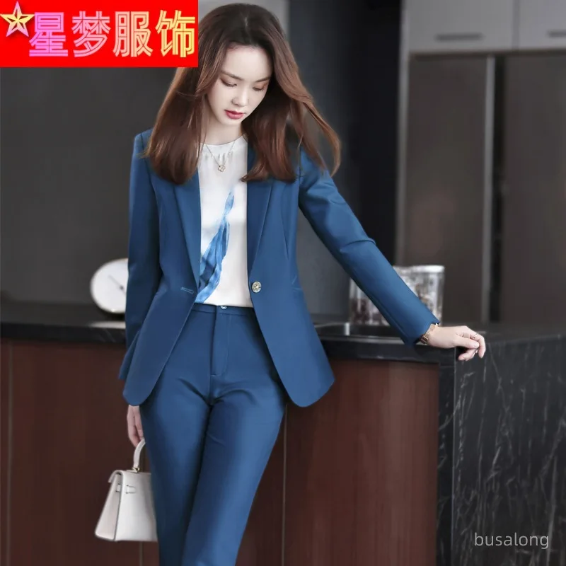 Suit Women's Spring and Autumn New Korean Style Business Attire Fashionable Elegant Slim Fit Goddess Temperament Suit Work Cloth