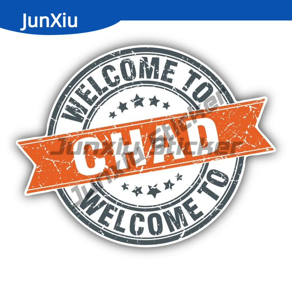 

Welcome To Chad Stamp Sticker Car Laptop Speedboat Bumper Rear Windshield Waterproof Exterior Decal Cover Scratch Sticker Campin