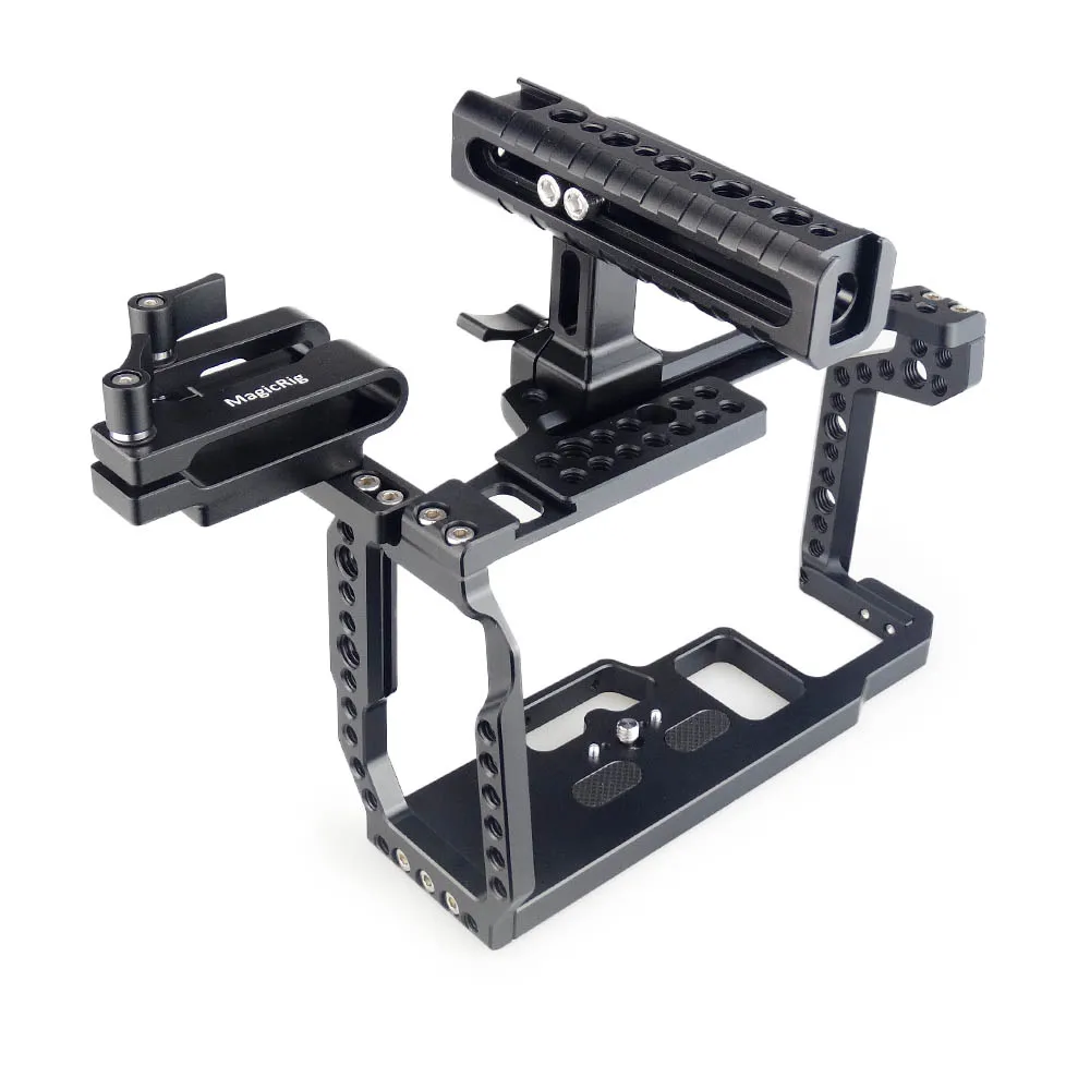 MAGICRIG BMPCC 4K 6K Camera Cage W/ NATO Rail Cold Shoe Top Handle T5 SSD Mount Clamp for Blackmagic Pocket Cinema Camera 4K /6K