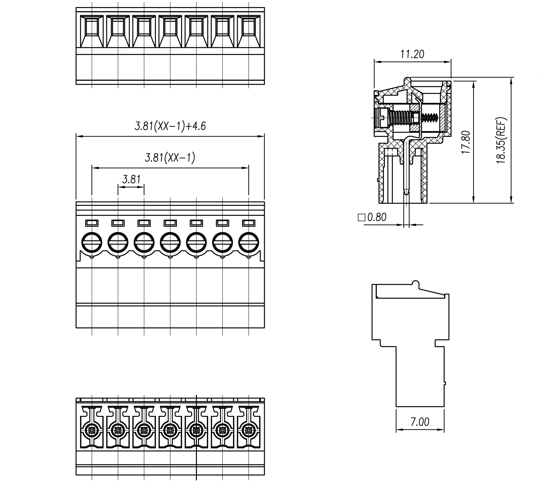 25PCS/50PCS 3.81mm pluggable terminal block connector 15EDGKR	KF2EDGRK IMC1.5/-ST-3.81