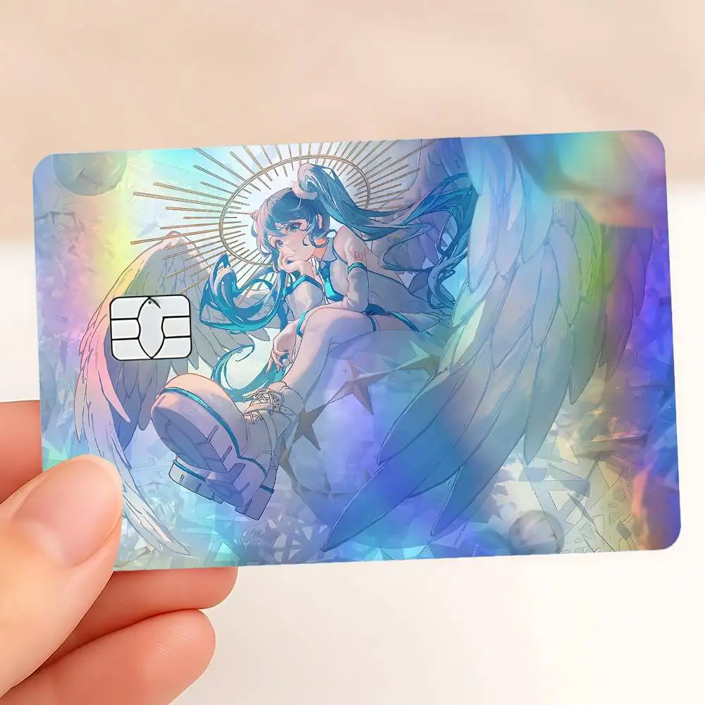 H-Hatsune M-Miku Holographic Sticker Laser Film Shinny Skin For Debit Credit Bank Card