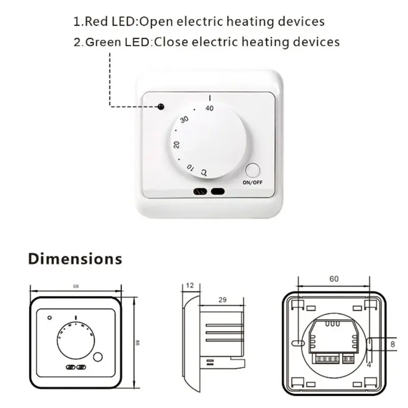 【COMELY】ME720 Mechanical Heating Thermostat 16A Accurate Temperature Control For Home Office Commercial