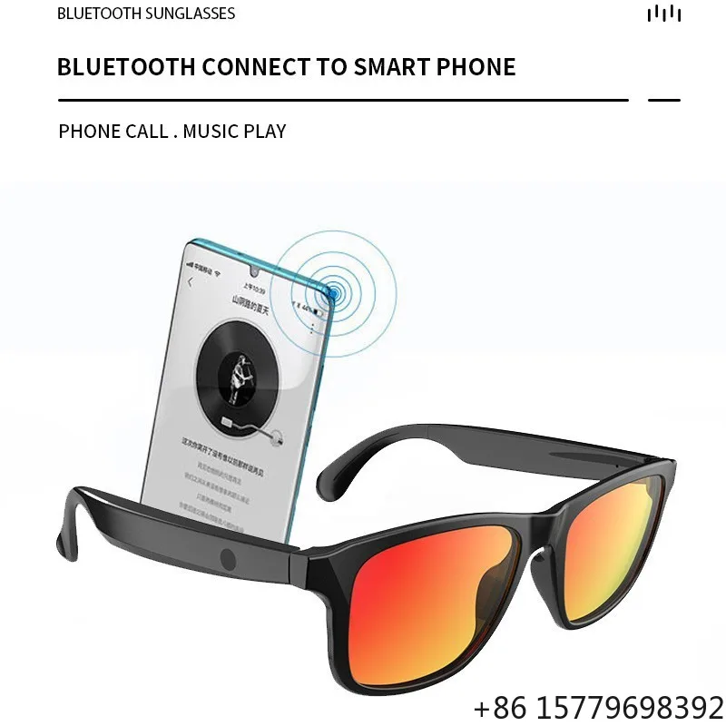 

AI Assistant Touch Control Waterproof Noise Cancelling Smart Glasses Outdoor Driving Music