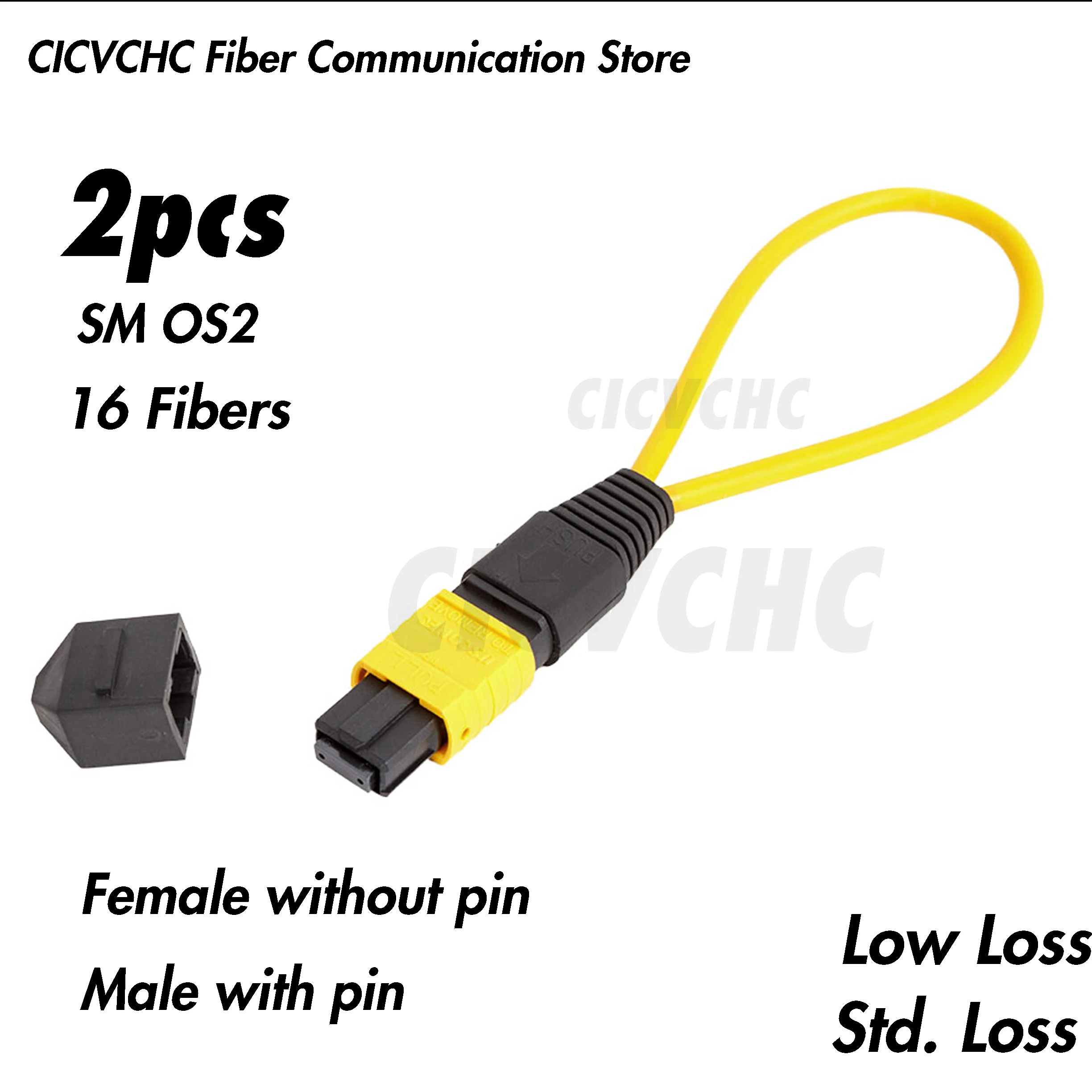 

2pcs 16 Fibers MPO/APC Loopback Cable SM with Elite or Standard Loss Pull Type