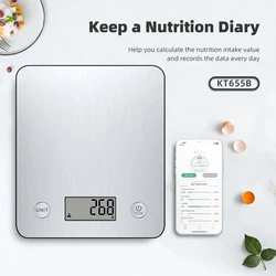 Smart Food Nutrition Scale Digital Kitchen Scale 5kg Stainless Steel Food Scale Digital Calories Measurements Food Weight Scales