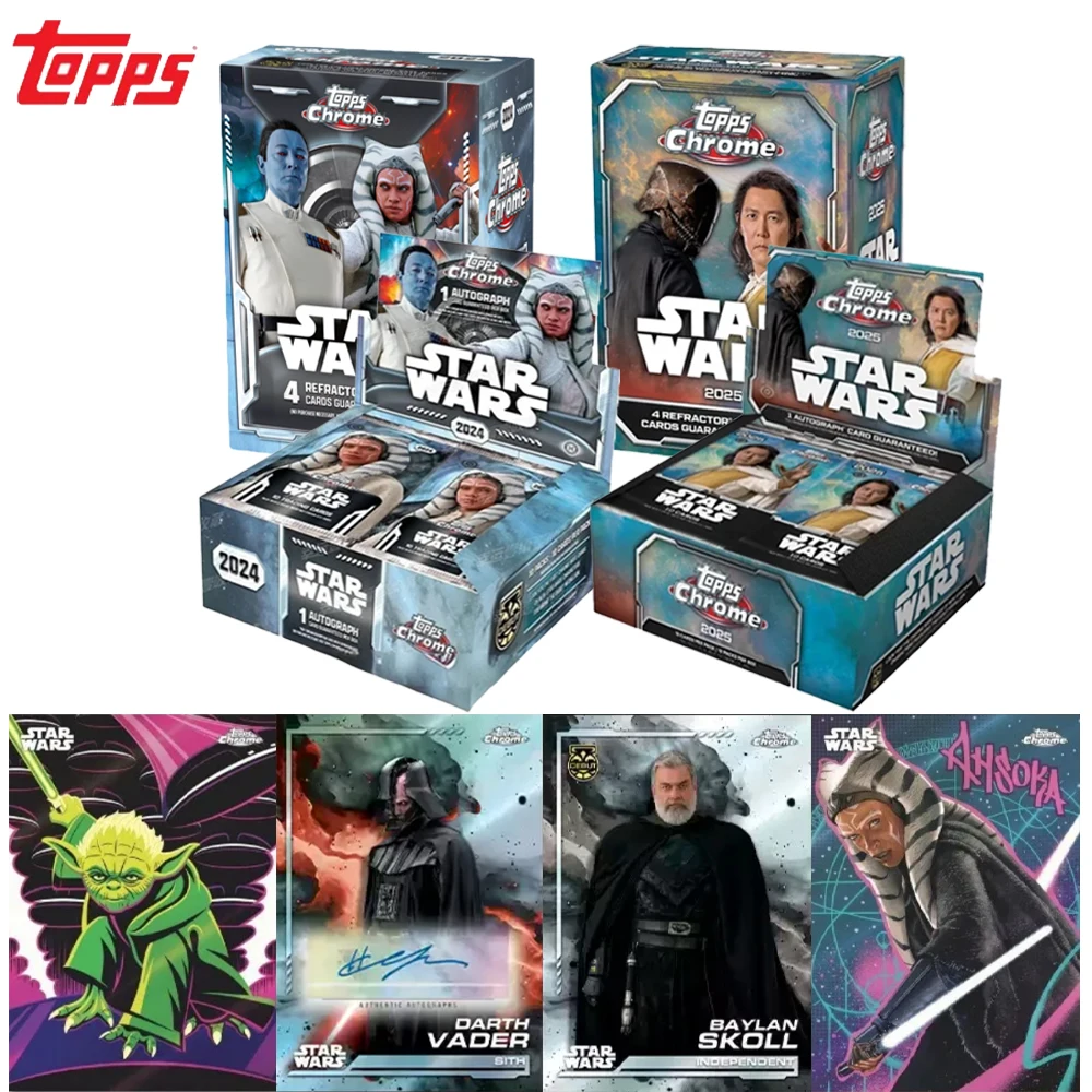 

Genuine Topps Chrome Star Wars Blaster Box Guaranteed 4 Refractor Parallel Cards Per Box Sci-Fi Movie Foil Cards