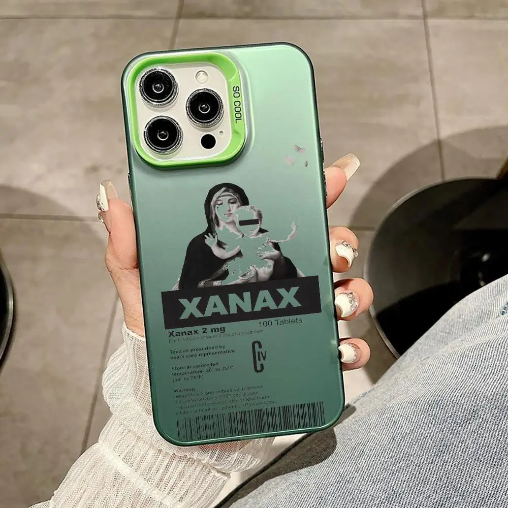 Xx-ANAX C-ChillS PillS جراب هاتف آيفون 11 12 13 14 15 16 17Pro Max Air Plus حافظة فضية ملونة فاخرة راقية #3