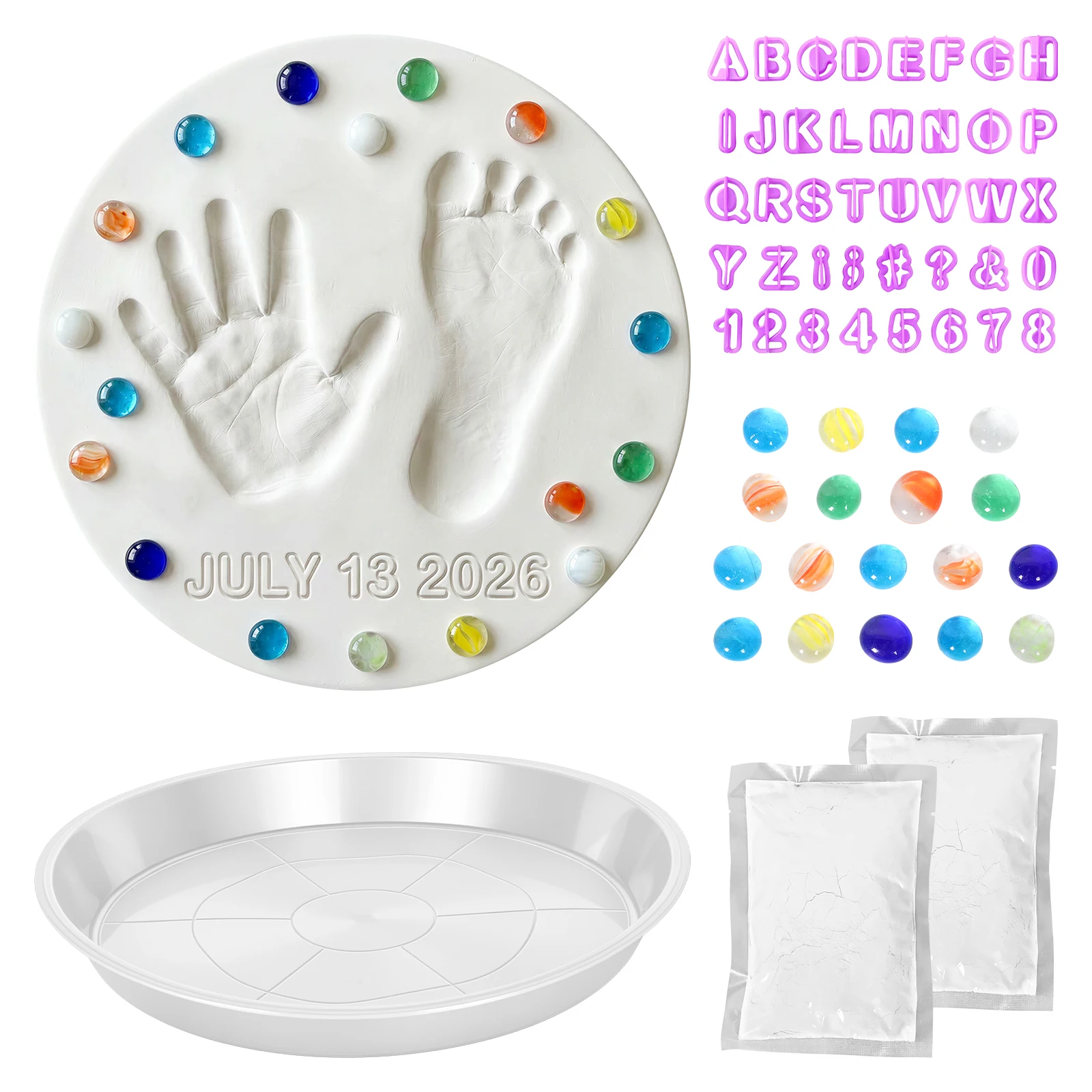 DIY Stepping Stone Kit Handprint Stepping Stone Kit Craft Present Set for Manually Paving Cement Stone Road Path Maker