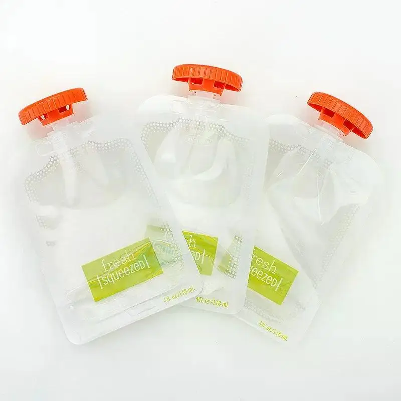 10Pcs Baby Fruit Puree Bags Reusable Squeeze Pouches Baby Food Storage Bag Kitchen Dispenser Complementary Food Squeeze Bags