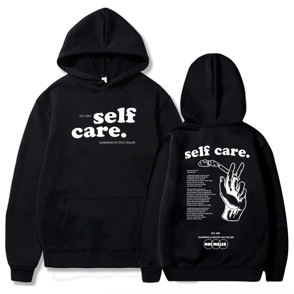 Mac M Self Care Hoodie Swimming Album Hoodie Mac M Fan Gift Self Care Merch Pullover Tops Streetwear Unisex