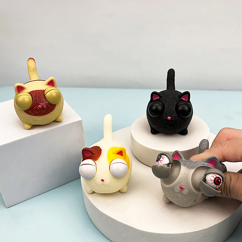 Cat Toy Creative Boost Eyes Popping Squeeze Adult Children Animal Anti-stress Gifts Tricky Doll Decompression Vent