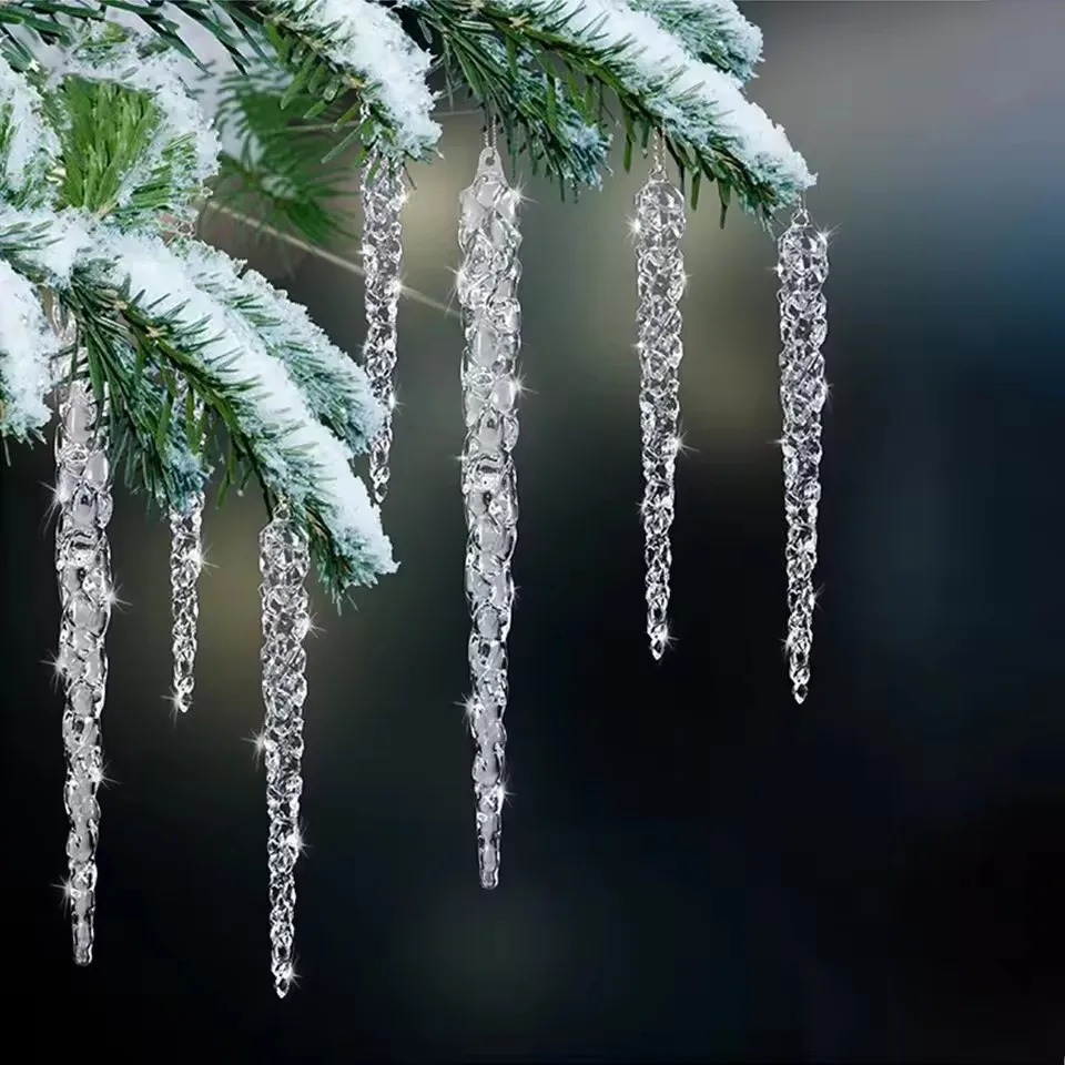 12/24/36pcs creative Christmas acrylic simulated icicles Christmas tree hanging decorations, suitable for Christmas home decora
