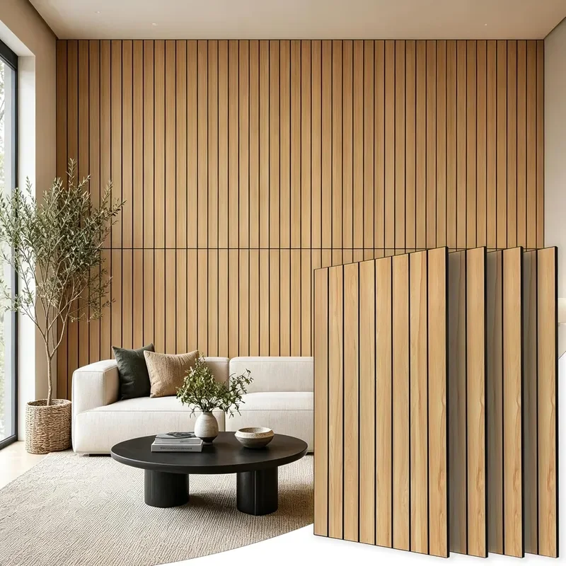 Acoustic Wall Panels 4 Pack 47.2x23.6 High Density Neutral Decorative Noise Dampening Sound Absorbing Acoustic Panels for