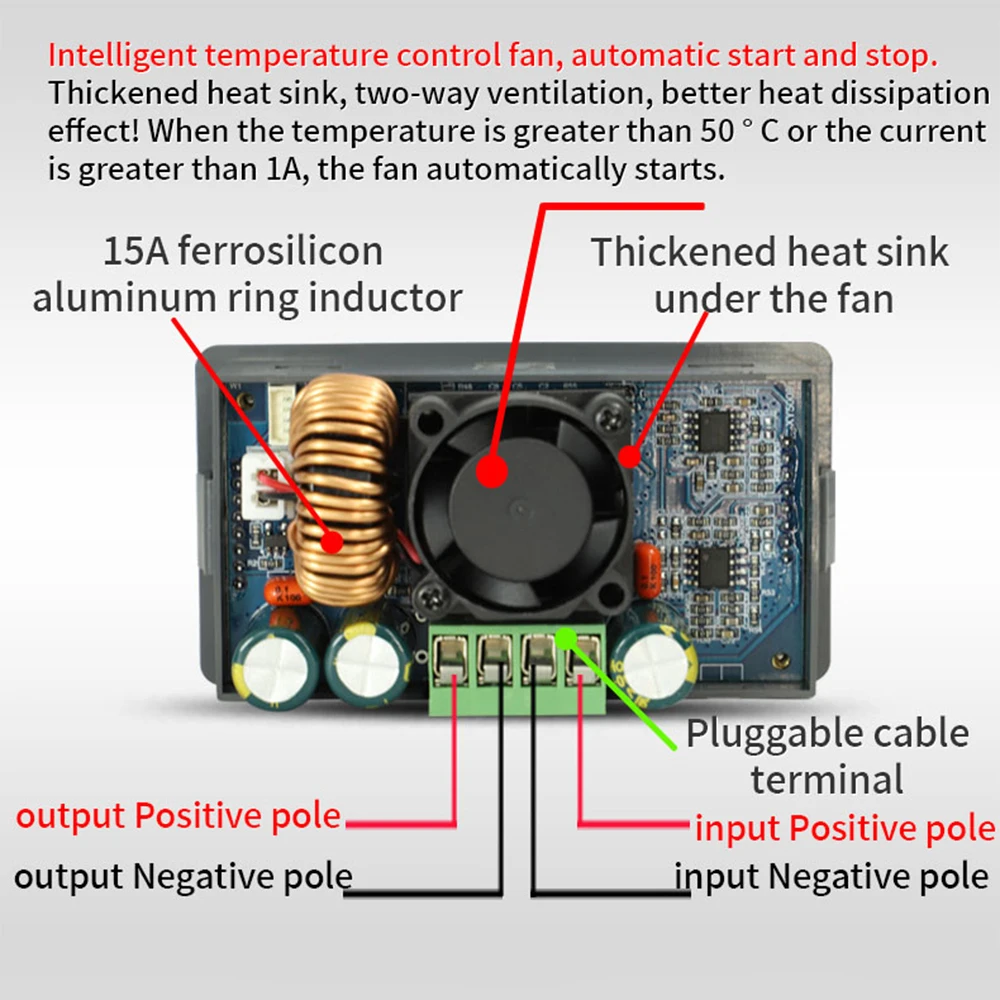 XY5008E CNC adjustable DC regulated power supply constant voltage and constant current maintenance 50V8A400W step-down module