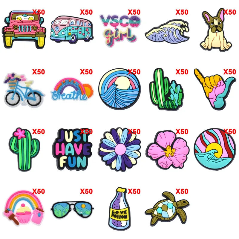 Bulk Pins for Crocs Charms Shoes Accessories Flowers Sunglass Decoration Jeans Women Sandals Buckle Kids Favors Men Badges