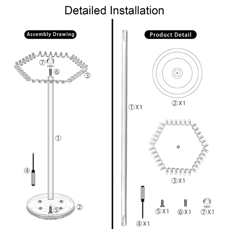 Elegant Necklace Display Rack Acrylic Jewelry Holder with 360 Rotation Feature Drop shipping